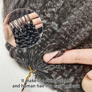 Extensions de <span class=keywords><strong>cheveux</strong></span> humains 100% vierges brutes, lisses et <span class=keywords><strong>crépus</strong></span>, sans nœuds, pré-séparées, lisses et <span class=keywords><strong>crépus</strong></span>, pour tresses - Product Image 2