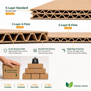 Boîtes en carton ondulé réutilisables de taille standard, très résistantes, 8 #   7 #   <span class=keywords><strong>6</strong></span> #   Cartons d'expédition bruns pour chaussures, vêtements, articles vestimentaires et articles ménagers - Product Image 2
