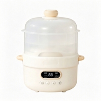 Mini-cuiseur électrique 1,0 L avec cuiseur vapeur en céramique, 6 fonctions, réservation 24h, écran LED, compact pour la maison et l'hôtel