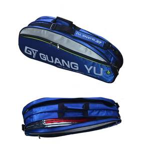 กระเป๋าสะพายไหล่กีฬาแฟชั่น PVC กันน้ำหลายชั้นความจุขนาดใหญ่พิเศษ 6 ชิ้น กระเป๋าใส่ไม้แบดมินตันแบบถือได้ กระเป๋าเป้สะพายหลังสำหรับเทนนิส - Product Image 5