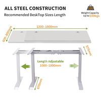 Mobilier de bureau moderne ergonomique debout nouveauté cadre de levage à double moteur bureau de travail table d'ordinateur pliable pour le bureau