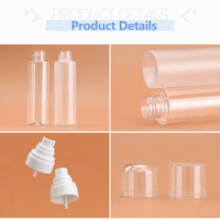 Flacon pulvérisateur PET dépoli transparent 50ml 100ml 120ml avec logo personnalisé, pulvérisateur PP à brume fine et couvercle AS pour emballage de toner de soin de la peau