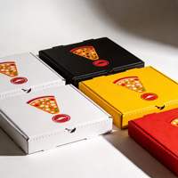 Boîtes à pizza rigides écologiques personnalisées en carton, auto-érectables, impression quadricolore, emballage alimentaire de qualité alimentaire, pour la livraison en restaurant