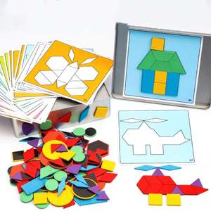 Rompecabezas Magnético de Madera con Formas Creativas, Juguete Educativo Temprano para Niños, Tablero de Siete Rompecabezas Inteligentes con Formas Geométricas - Product Image 3