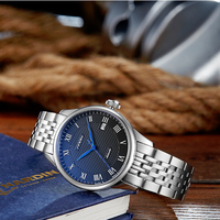 Montres automatiques de luxe SINOBI en vente flash, montres pour hommes en acier inoxydable, montres classiques pour hommes, montre mécanique pour hommes S1246G