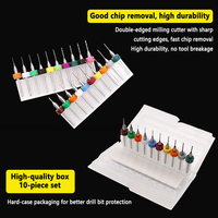 LAANC 10pcs/Set 0.1mm~3.0mm Mata Bor Mikro Karbida Mini CNC Set Mata Bor untuk Papan Sirkuit Cetak (PCB)