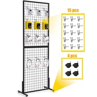 Panneaux muraux à grille Supports d'affichage muraux avec base en T Panneaux muraux à double grille latérale pour expositions d'artisanat d'art