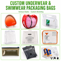 Sac d'emballage en EVA avec fermeture éclair pour maillot de bain, t-shirt, sous-vêtements pour femmes, bikini transparent imperméable imprimé sur mesure UIOWIO