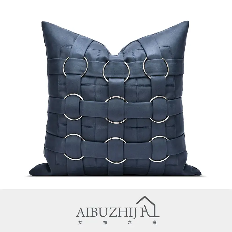 AIBUZHIJIA Wholesale Solid Color Geometric Pillow Covers Luxury Throw Cushion Covers Blue For Home Decor