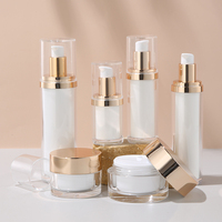 Ensemble d'emballages de luxe en or rose pour cosmétiques : flacons cylindriques sans air en acrylique de 120 ml, 100 ml, 50 ml, 30 ml, 15 ml, 30 g, 50 g pour huiles