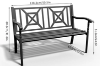 Banc de jardin moderne en fer noir pliable, écologique, durable, à énergie solaire, pour parc, arbre, extérieur