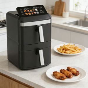 Freidora de Aire de Doble Cesta 13L 2026, 2800W, Control Digital, Temporizador 0-60min, 200 ° Control de temperatura C, sin aceite, mango de acero inoxidable - Product Image 5