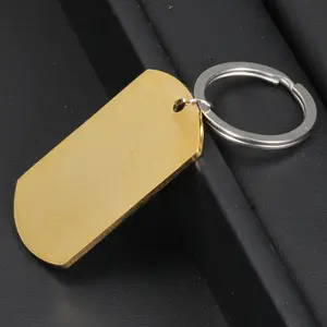 33/5000 Lettering diy keyring laser engraving LOGO Military dog wholesale stainless steel smooth keychain