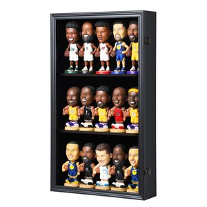 Vitrine <span class=keywords><strong>murale</strong></span> noire en bois pour figurines articulées, verrouillable, avec protection UV - Product Image 2