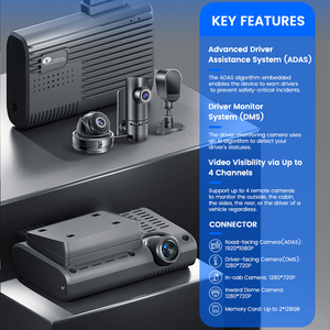 Dashcam adas BSD GPS 4K <span class=keywords><strong>4</strong></span> cámaras para camión taxi coche cámara oculta para coche con cámara de salpicadero GPS - Product Image 6