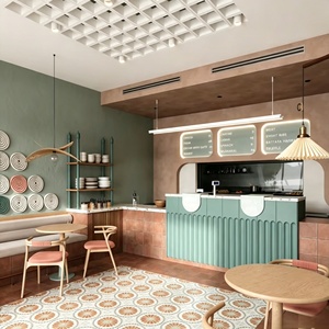 ออกแบบตกแต่งภายในร้านเบเกอรี่ ขนมหวาน กาแฟ พร้อมเฟอร์นิเจอร์โชว์สินค้า ปรับแต่งได้ทั้งห้อง ตู้โชว์กระจก ตกแต่งร้านกาแฟ - Product Image 1