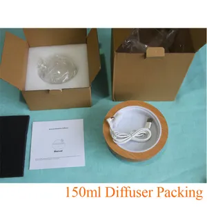 Glass Humidifier Fragrance 150ml Wood Grain USB Essential Oil Aroma Diffuser