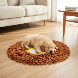 Manta olfativa con cabeza de león, color marrón, suave, para entrenamiento de perros, para aliviar el estrés y estimular la estimulación mental de las mascotas - Product Image 3