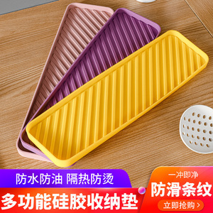 Silicone Drain Mat Square Solid Color Kitchen Sink Water Drainage Mat Easy Clean Dish Rack Mat - Product Image 4