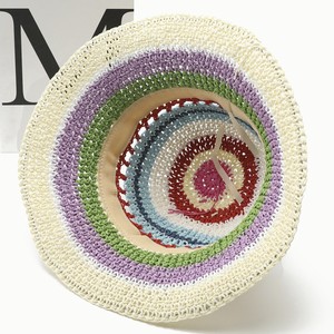 Chapeau Bob Femme Printemps/Été Polyvalent à Large Bord Imprimé Sérigraphié Rayures Papier 56-58cm Circonférence de Tête Plage Pêcheur - Product Image 3
