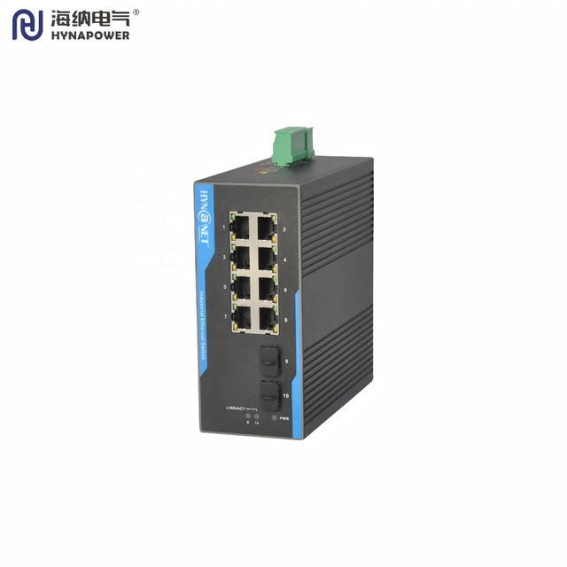 OEM/ODM Industrial 8-Port 10/100M PoE+ Unmanaged Switch with 2xGigabit SFP IP40 -40~75℃ CE FCC Din-Rial for PLC/Sensor Networks