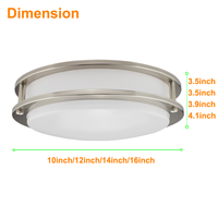 Lustre encastré à double anneau LED en plastique homologué ETL, style moderne minimaliste, IP44, pour chambre à coucher