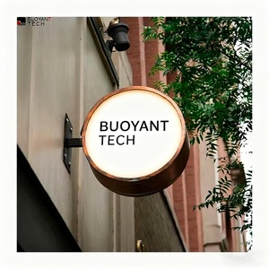 Custom Exterior Illuminated Sign Wall Mounted <b>LED</b> Double Sided LightBox Signage Round Outdoor <b>Light</b> <b>Box</b> Logo Sign - Product Image 1