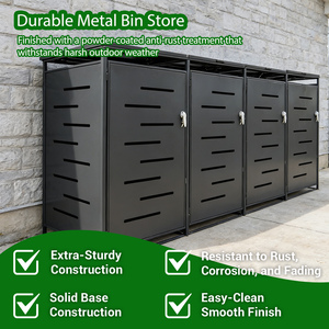 276X75X115 cm Jardín de metal Cuádruple Fácil montaje <span class=keywords><strong>Madera</strong></span> tratada a presión natural para 4 contenedores Caja de contenedores con ruedas para exteriores - Product Image 5