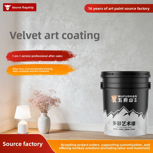 <span class=keywords><strong>Peinture</strong></span> murale décorative Wufushan à base d'eau, effet velours brillant et métallique pour embellissement intérieur - Product Image 1