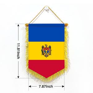 <span class=keywords><strong>Bandera</strong></span> de Moldavia 20*30cm con borde de borla adecuado para la decoración durante los festivales de vino de Europa del Este - Product Image 2