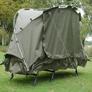 Fishing Tent Outdoor Camping Combo Set Tent Off Ground with Camping Cot Off Ground Tent Sun Rain Protection