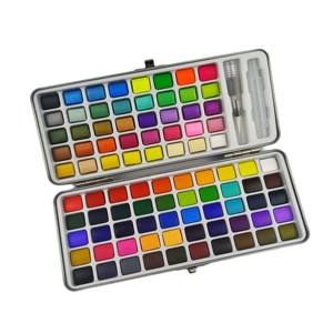 Peinture à l'aquarelle solide, 50 demi-pots de couleurs assorties, ensemble pour la peinture à l'aquarelle - Product Image 6