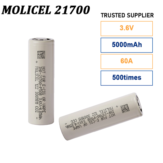 High Capacity Lithium Battery Cell 21700 Cylindrical Lithium Ion Batteries for Cameras LED Strip Lights 3.6v 5000mAh
