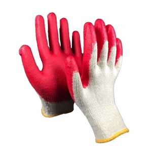 Guante de punto de algodón, 10 calibres, liso, recubierto de látex rojo, barato - Product Image 4