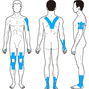 Băng thể thao đàn hồi cắt sẵn, miếng bảo vệ đầu gối, vai, khuỷu tay và miếng dán hỗ trợ cơ bắp, chống ma sát, băng cố định hỗ trợ - Product Image 2