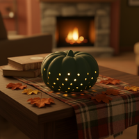 Lampe de table citrouille d'Halloween en céramique de marque C&S, 3500K, LED chaude, IRC 80, AC 220V, pour décoration intérieure et veilleuse