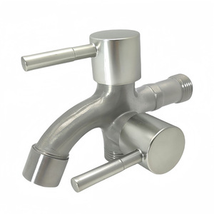 Robinet d'eau domestique double poignée en alliage de zinc, usage double (un entrée, deux sorties), pour machine à laver - Product Image 4
