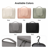 Trousse de Toilette Suspendue Personnalisable avec Logo, en Tissu Taslon, Organisateur Cosmétique à Trois Fermetures Éclair, Sac de Voyage pour la Maison et les Déplacements