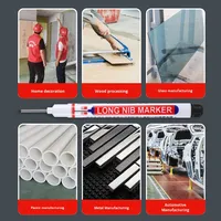 Marqueurs permanents à tête longue et à trou profond de 20mm pour stylo perforant en métal, outil étanche de décoration pour salle de bain et travail du bois