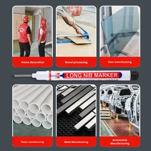 20mm Deep Hole Long Nib Head <strong>Permanent</strong> <strong>Markers</strong> for Metal Perforating Pen Waterproof Bathroom Woodworking Decoration Tool - Product Image 5