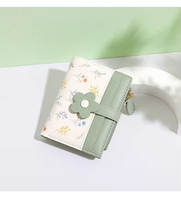 Porte-cartes fin et porte-monnaie en cuir PU gaufré floral, personnalisable, pour femme
