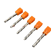 Fresa de compresión de 2 filos de corte ascendente y descendente, fresa espiral para trabajar la madera, broca de router CNC para mecanizado de materiales de madera