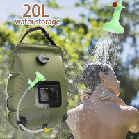 Douche Portable pour Camping 20L solaire auto-chauffant Camping sac de douche randonnée Camping sac de douche accessoires