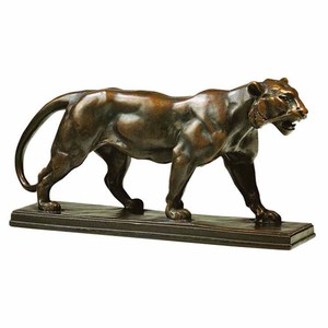 Custom Home Decor Metal Animal Crafts Antique Brass Bronze Walking Leopard Sculpture Prices