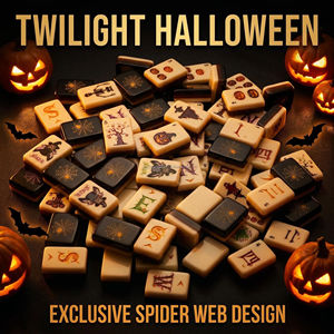 Set di Mahjong a Tema Halloween all'Ingrosso, Tessere con Motivo Ragnatela per Feste e Serate di Gioco in Famiglia - Product Image 1