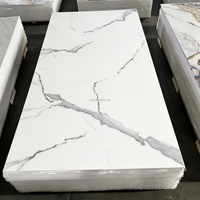 Panneau en PVC imitation marbre, feuille brillante anti-rayures, installation facile pour revêtement mural intérieur/extérieur, meubles, armoires