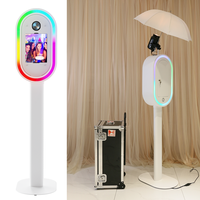 Cabine photo portable ovale facile à assembler pour iPad, machine photo pour selfies et appareils photo reflex numériques, idéale pour la location lors d'événements et mariages