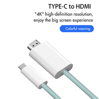 Cable de nailon trenzado 4K 60Hz a HDMI tipo Cabo tipo C para iPhone 15 tipo C Cable para conectar el teléfono a TV HDTV