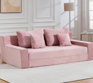 Juego de Sofás Modulares Chesterfield para Sala de Estar con Altura Ajustable, Forma Rectangular, Cubierta de Tela y Relleno de Esponja - Product Image 3