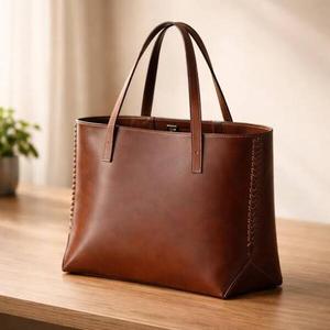 Sac à bandoulière en similicuir pour femme avec détail pompon et deux sangles de transport, fermeture éclair, idéal pour le bureau et le shopping - Product Image 2